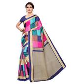 Multicolor Printed Art Silk Saree With Blouse