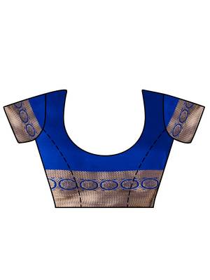 Pink Woven Art Silk Saree With Blouse 4