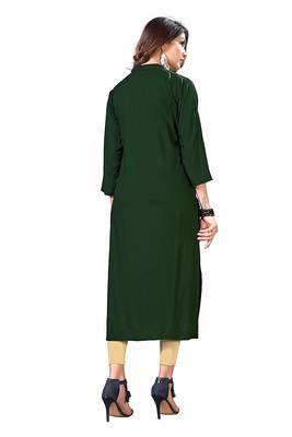 Green woven rayon party-wear-kurtis 2
