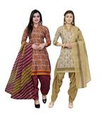 Multicolor printed blended cotton salwar