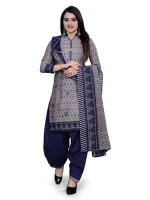 Grey Printed Blended Cotton Salwar 2