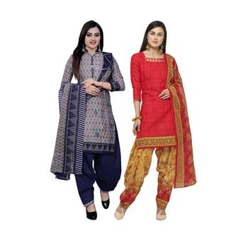 Grey Printed Blended Cotton Salwar 1