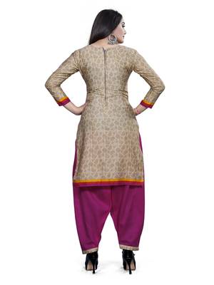Beige printed blended cotton salwar 3