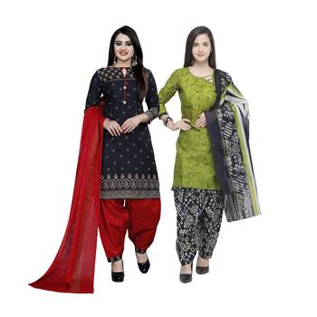 Black Printed Blended Cotton Salwar 1
