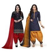 Black Printed Blended Cotton Salwar