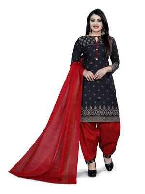 Black Printed Blended Cotton Salwar 2