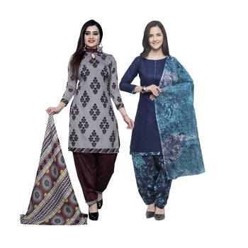 Brown printed blended cotton salwar 1