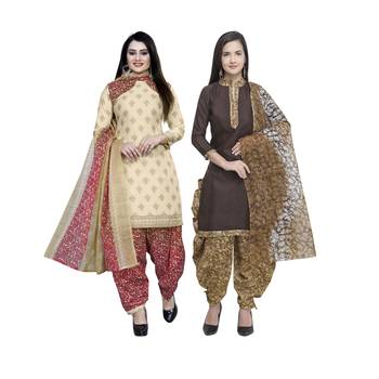 Off-White Printed Blended Cotton Salwar 1