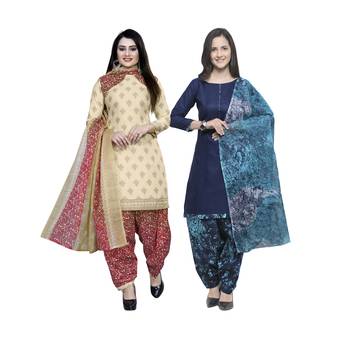 Off-White Printed Blended Cotton Salwar 1