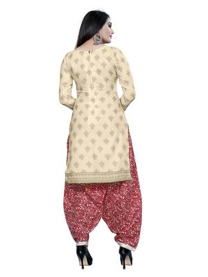 Off-White Printed Blended Cotton Salwar 3