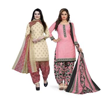 Off-white printed blended cotton salwar 1