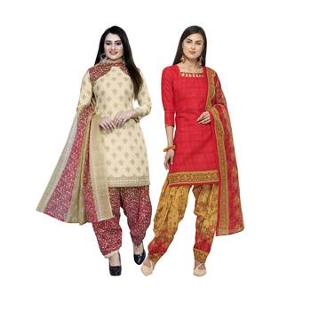 Off-White Printed Blended Cotton Salwar 1