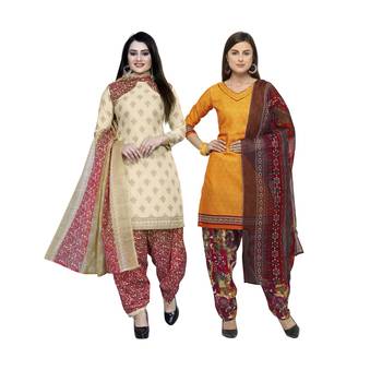 Off-White Printed Blended Cotton Salwar 1