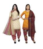 Off-White Printed Blended Cotton Salwar