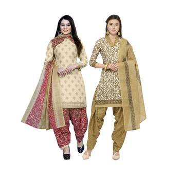 Off-White Printed Blended Cotton Salwar 1