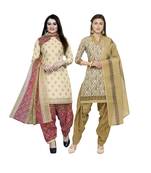 Off-White Printed Blended Cotton Salwar