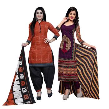 Brown Printed Blended Cotton Salwar 1