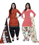 Brown Printed Blended Cotton Salwar