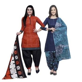 Brown Printed Blended Cotton Salwar 1