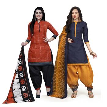 Brown Printed Blended Cotton Salwar 1