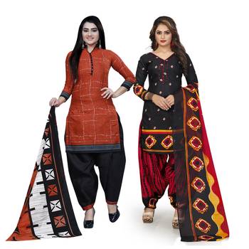 Brown Printed Blended Cotton Salwar 1