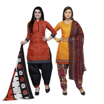 Brown Printed Blended Cotton Salwar 1