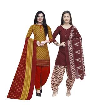 Mustard Printed Blended Cotton Salwar 1