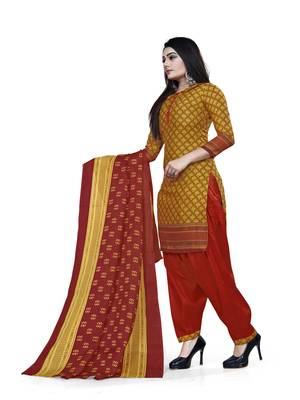 Mustard Printed Blended Cotton Salwar 3