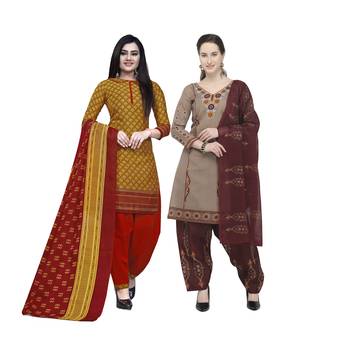 Mustard Printed Blended Cotton Salwar 1