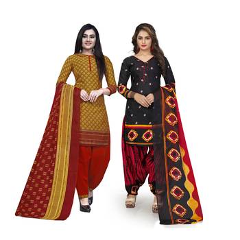 Mustard Printed Blended Cotton Salwar 1