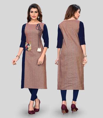 Multicolor plain cotton cotton-kurtis 5