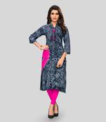 Grey printed rayon ethnic-kurtis