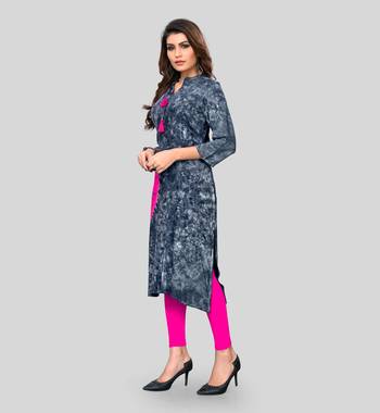 Grey printed rayon ethnic-kurtis 3