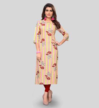 Multicolor printed rayon ethnic-kurtis 1