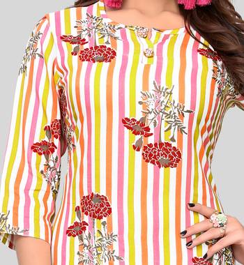 Multicolor printed rayon ethnic-kurtis 4