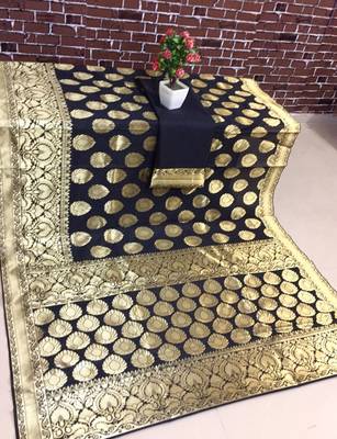 Black  Color Banarasi Silk saree 1