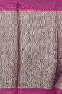 Jazzberry Benaras Handloom Saree With Pink Border And Weave Pallu 3