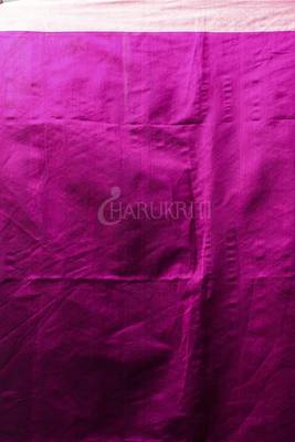 Blue Blended Cotton Saree With Magenta Woven Pallu And Zari Border 3