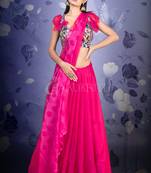 Ruby Pink Handloom Saree With Woven Pallu