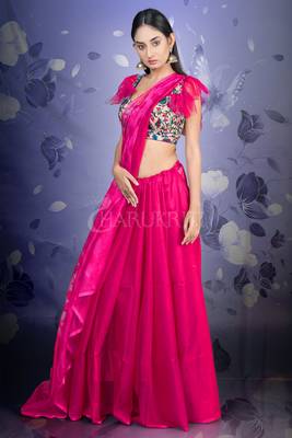 Ruby Pink Handloom Saree With Woven Pallu 2