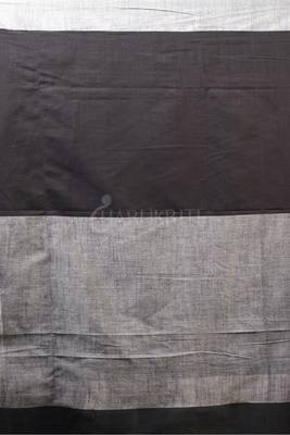 White plain blended cotton saree with blouse 3