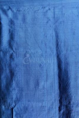 Mustered Yellow And Neon Blue Printed Silk 3
