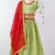 Green Chanderi Brocade Lehenga Choli For Girls