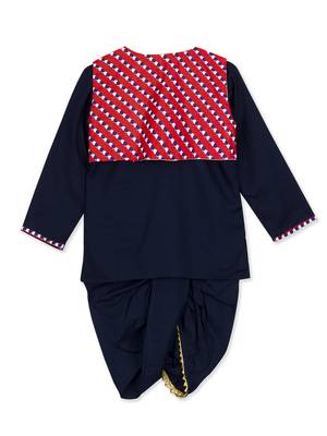 Rayon Kurta Dhoti With Lehariya  Jacket 3