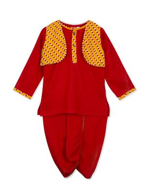 Rayon Kurta Dhoti With Lehariya  Jacket 1