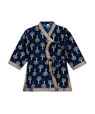 Blue Cotton Angrakha kurta with Dhoti 2