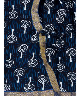Blue Cotton Angrakha kurta with Dhoti 3