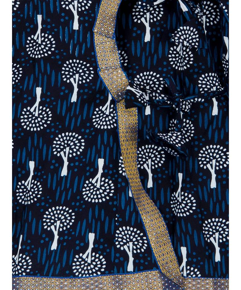 Blue Cotton Angrakha kurta with Dhoti