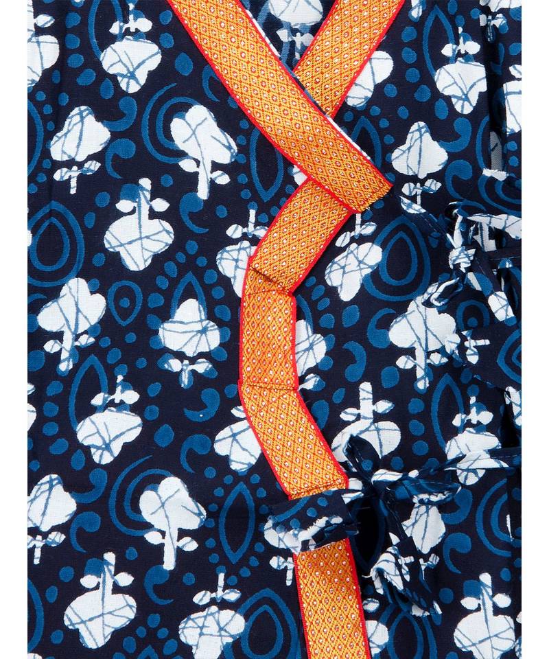 Blue Cotton Angrakha kurta with Dhoti