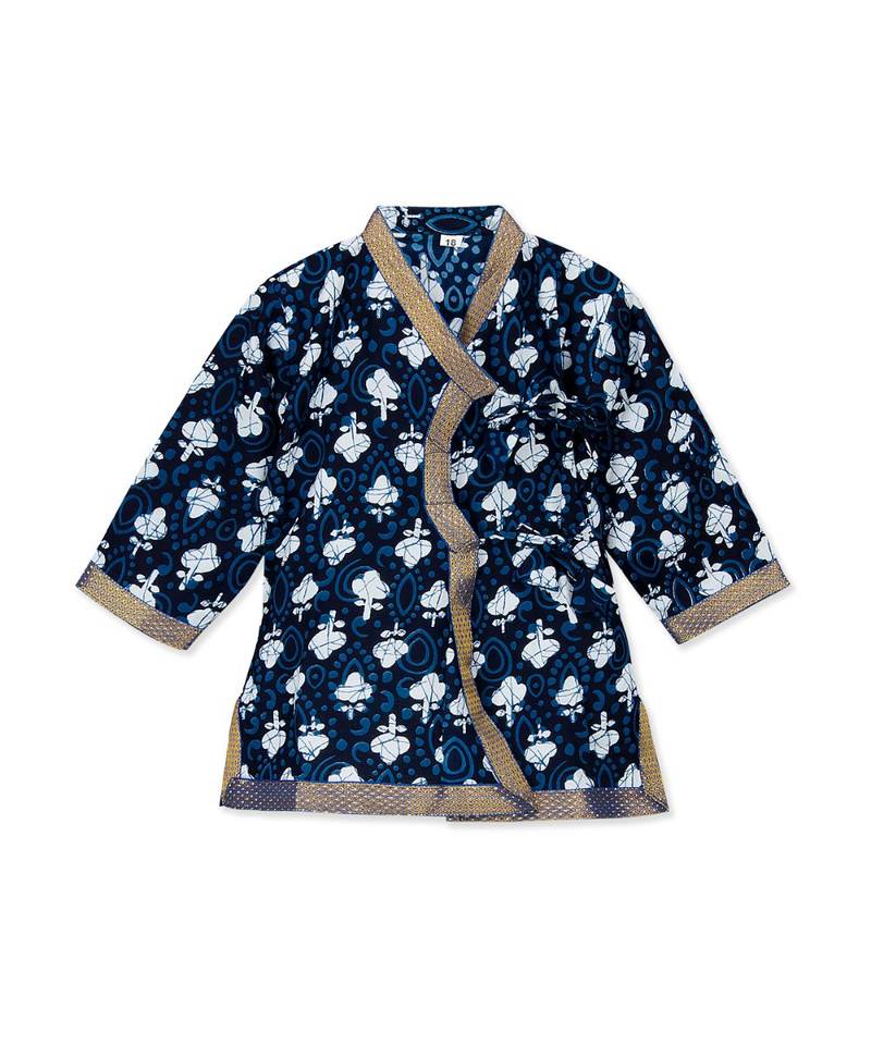 Blue Cotton Angrakha kurta with Dhoti